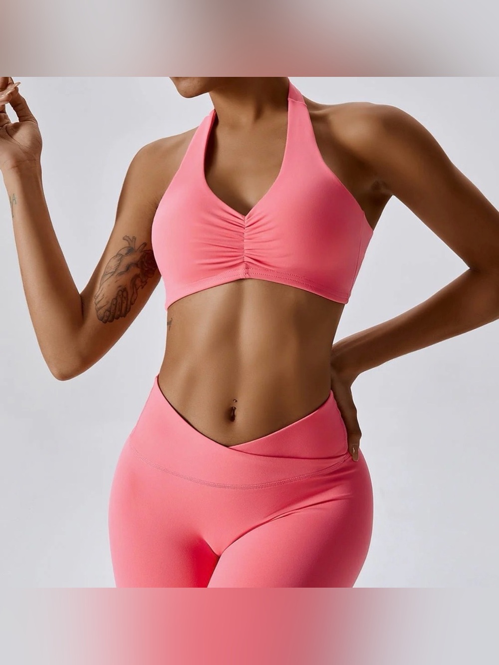 NWT Rockstar Peach Halter Ruched Bra